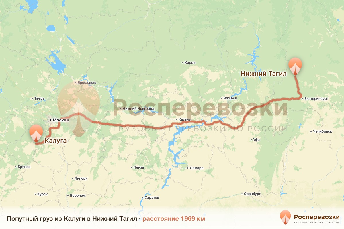 Попутный груз Калуга Нижний Тагил