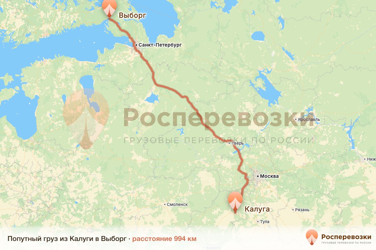 Попутный груз Калуга Выборг