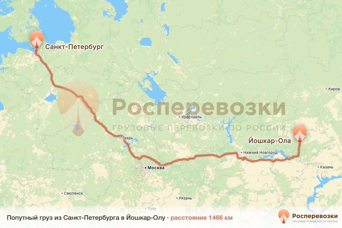 Попутный груз Санкт-Петербург Йошкар-Ола