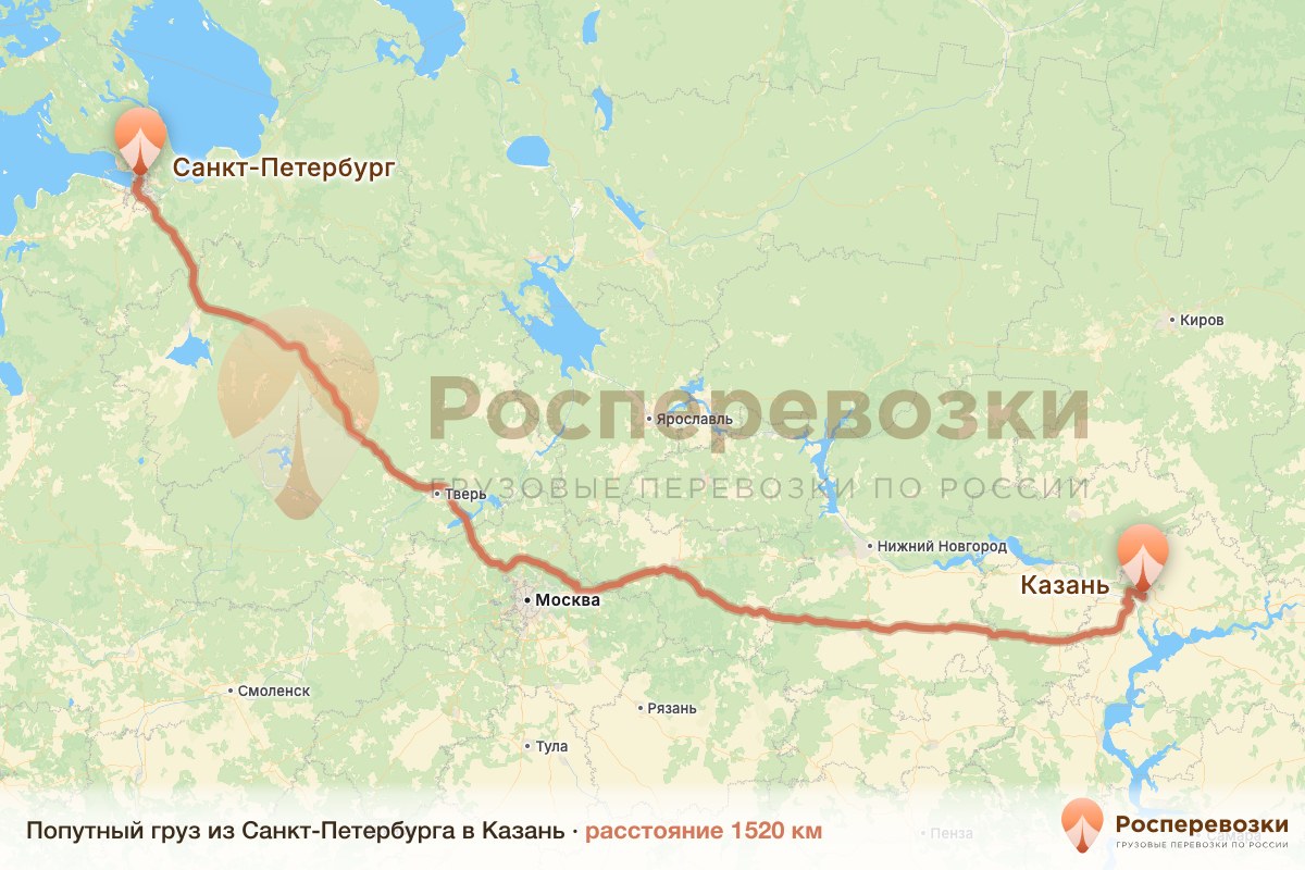 Попутный груз Санкт-Петербург Казань