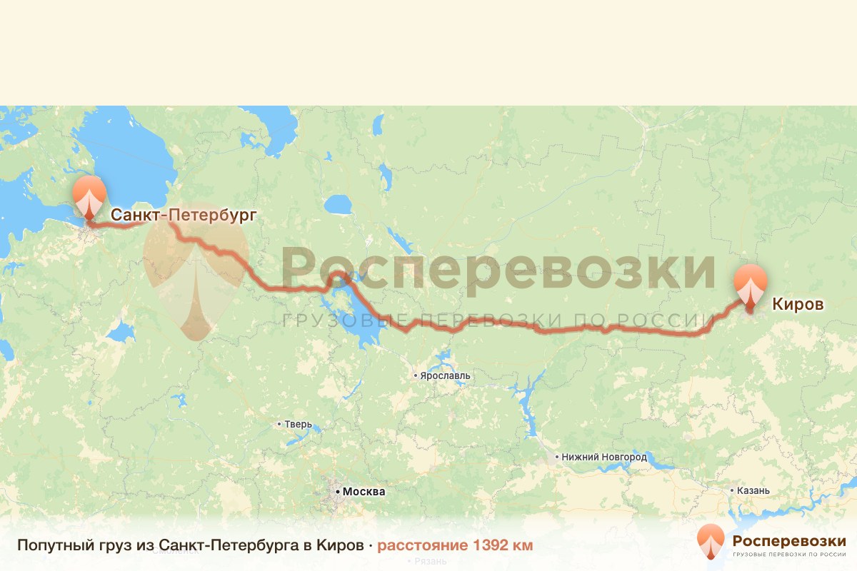 Попутный груз Санкт-Петербург Киров