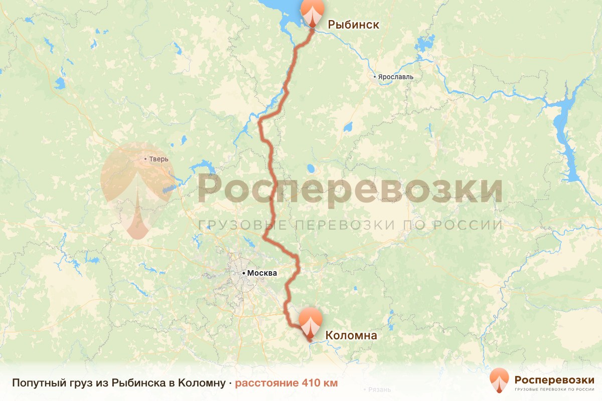 Попутный груз Рыбинск Коломна