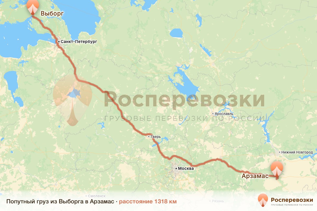 Попутный груз Выборг Арзамас