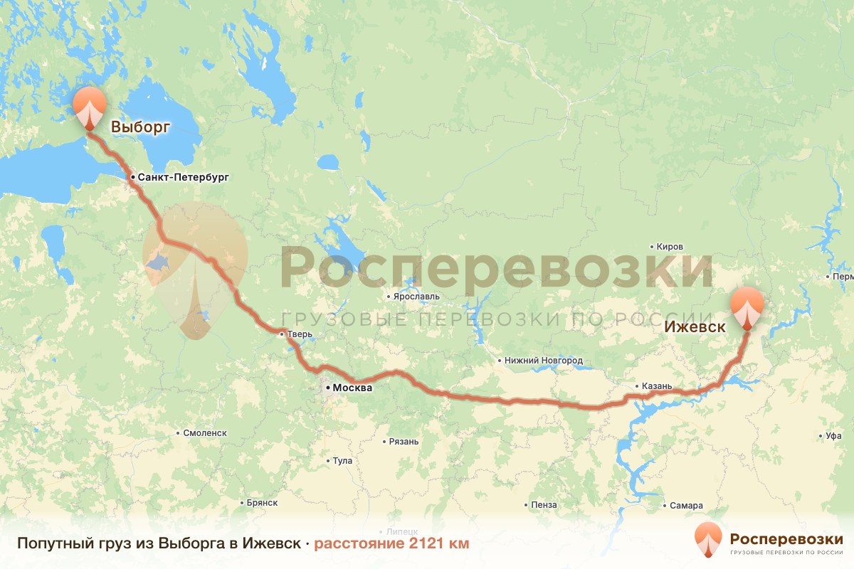 Попутный груз Выборг Ижевск