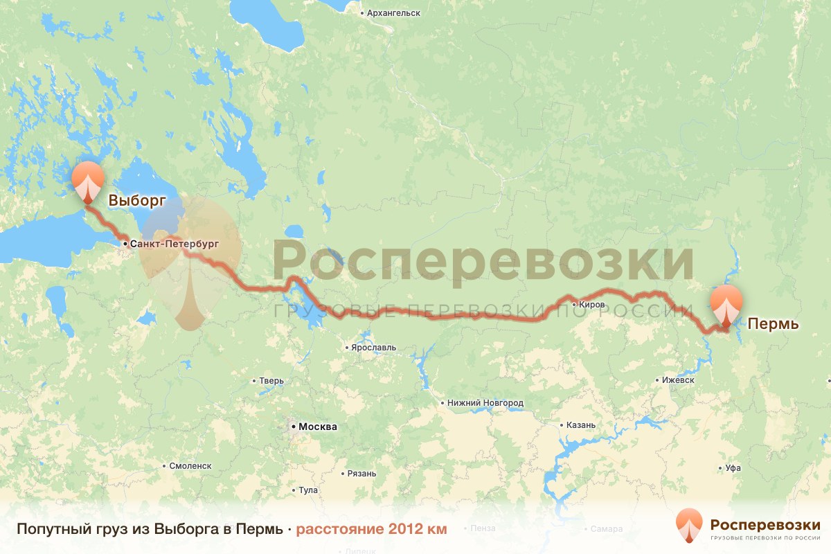Попутный груз Выборг Пермь