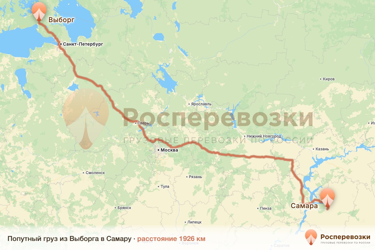 Попутный груз Выборг Самара