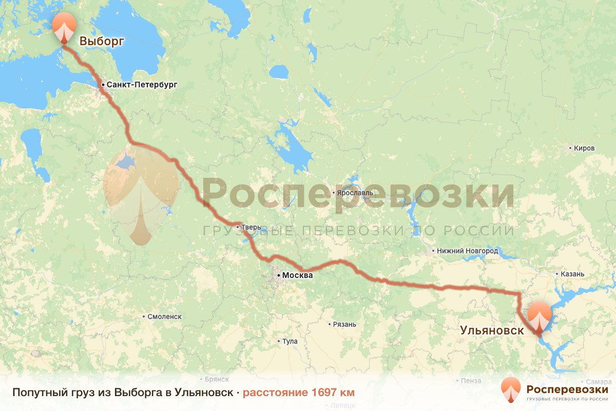 Попутный груз Выборг Ульяновск