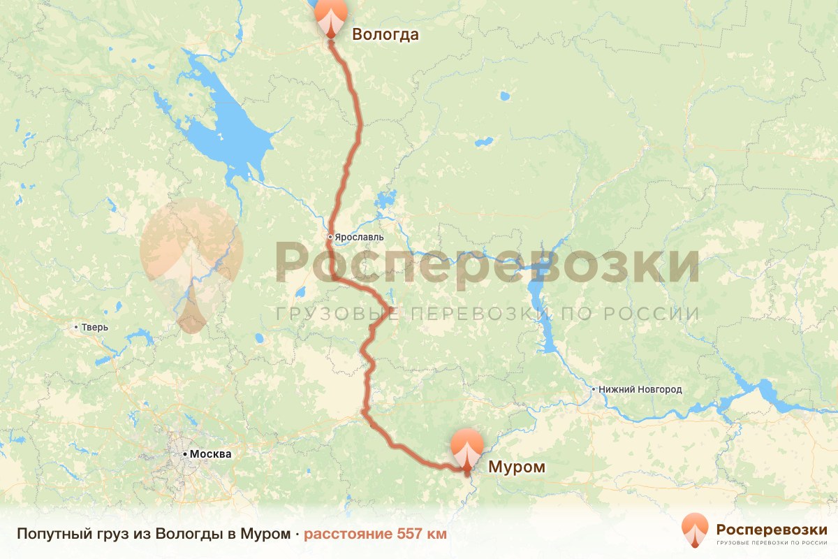Попутный груз Вологда Муром
