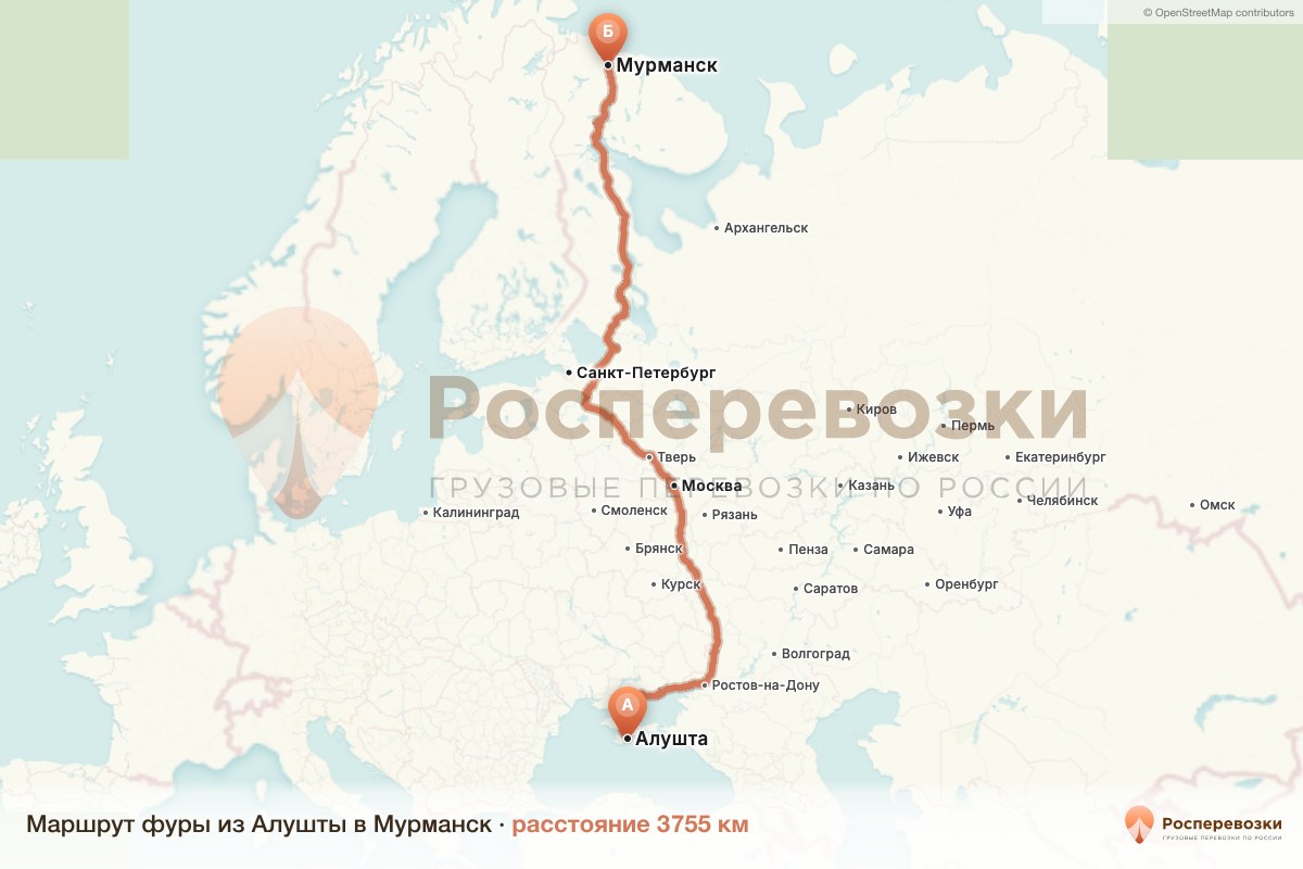 Фура Алушта Мурманск
