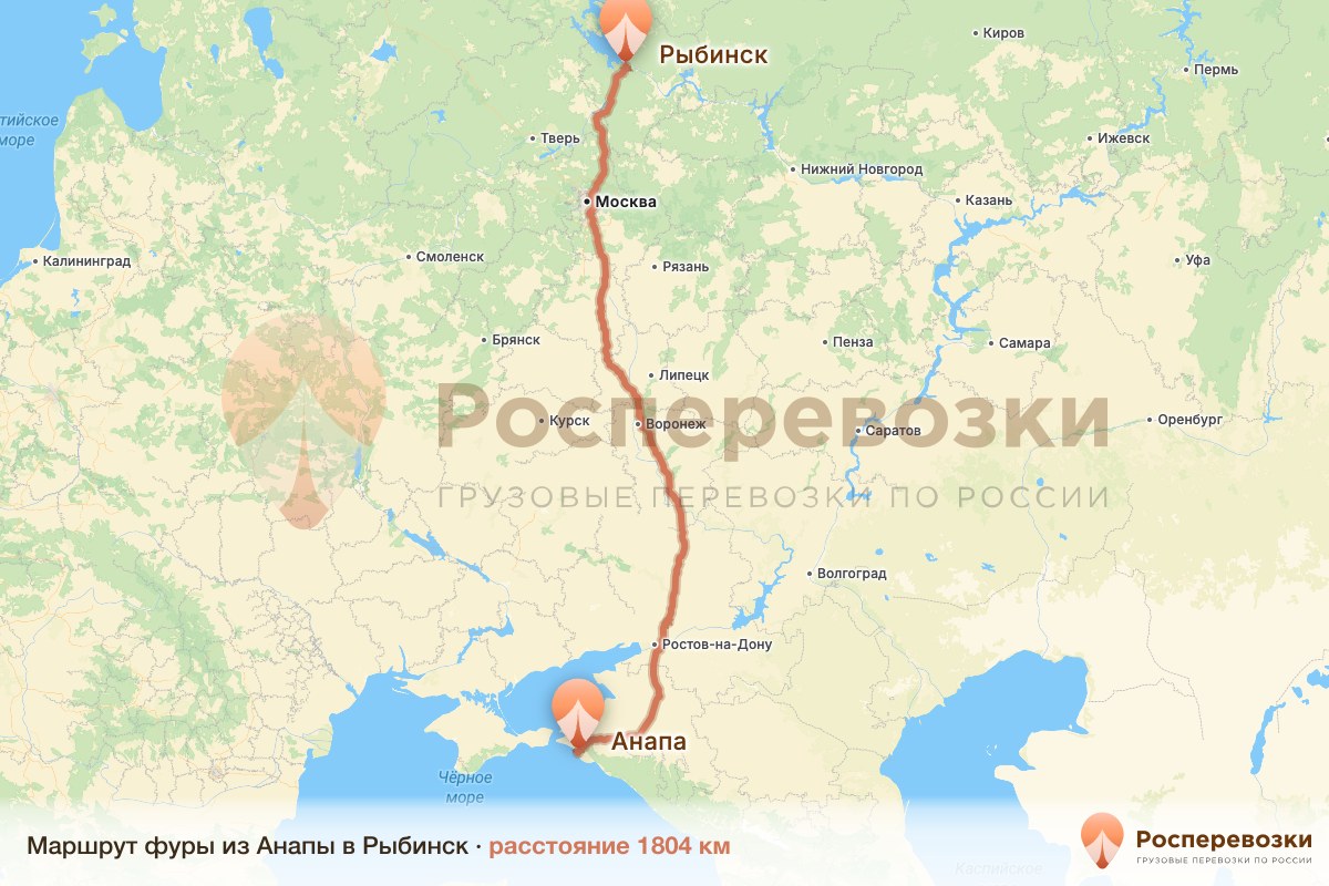 Фура Анапа Рыбинск
