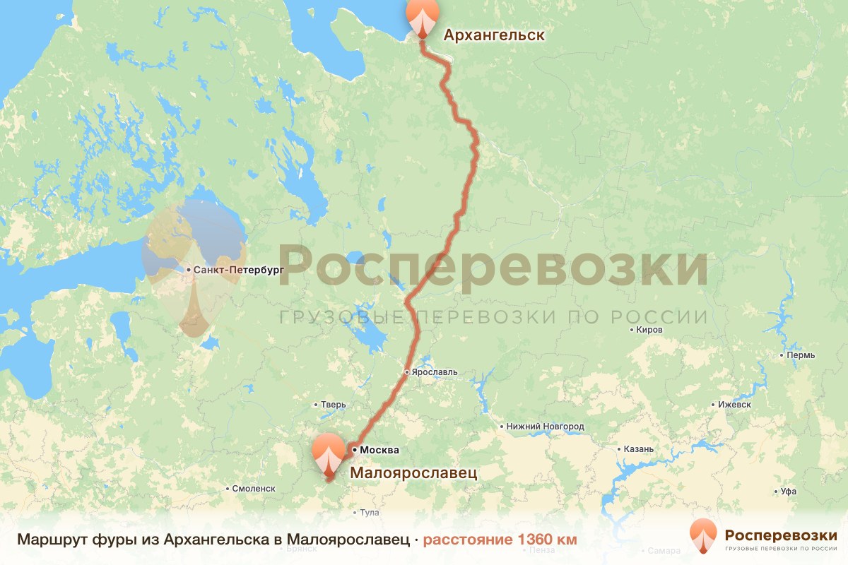 Фура Архангельск Малоярославец