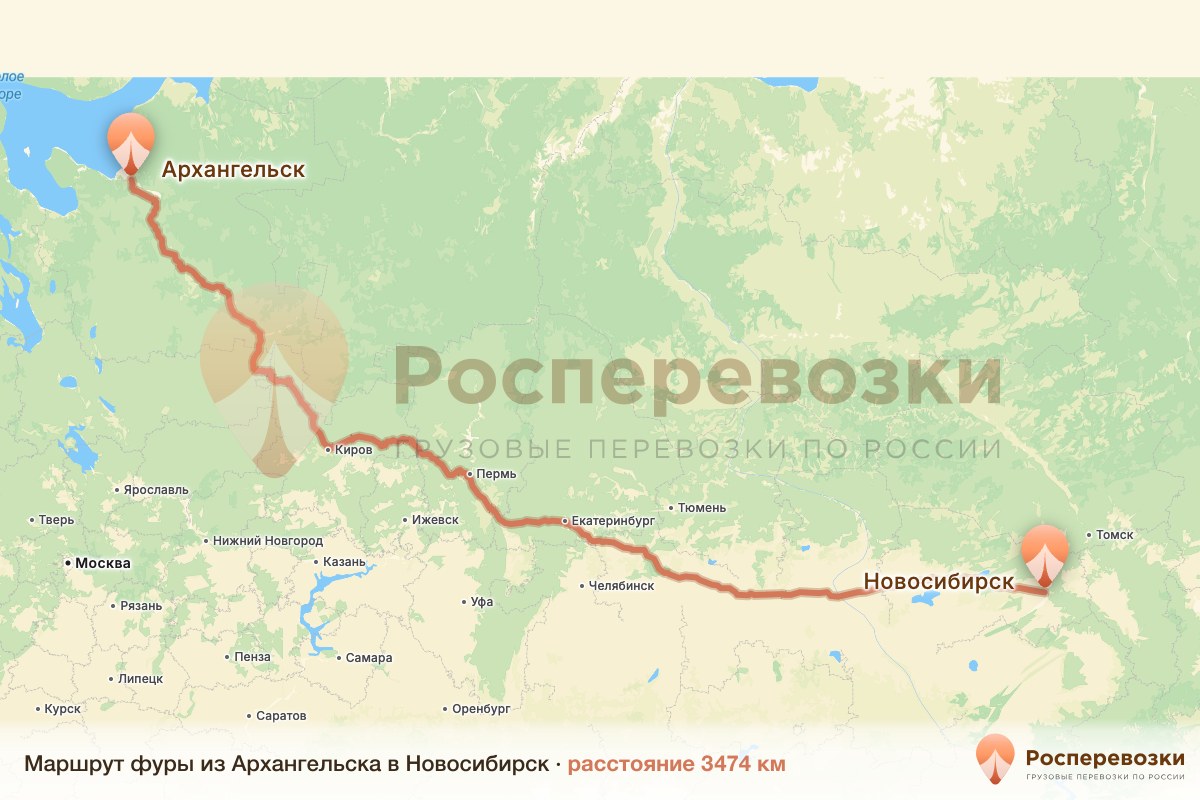 Фура Архангельск Новосибирск