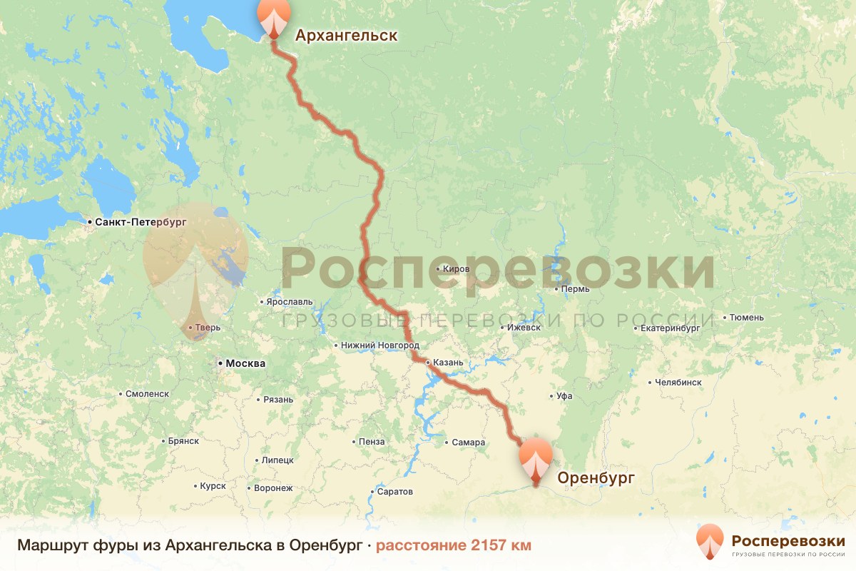 Фура Архангельск Оренбург
