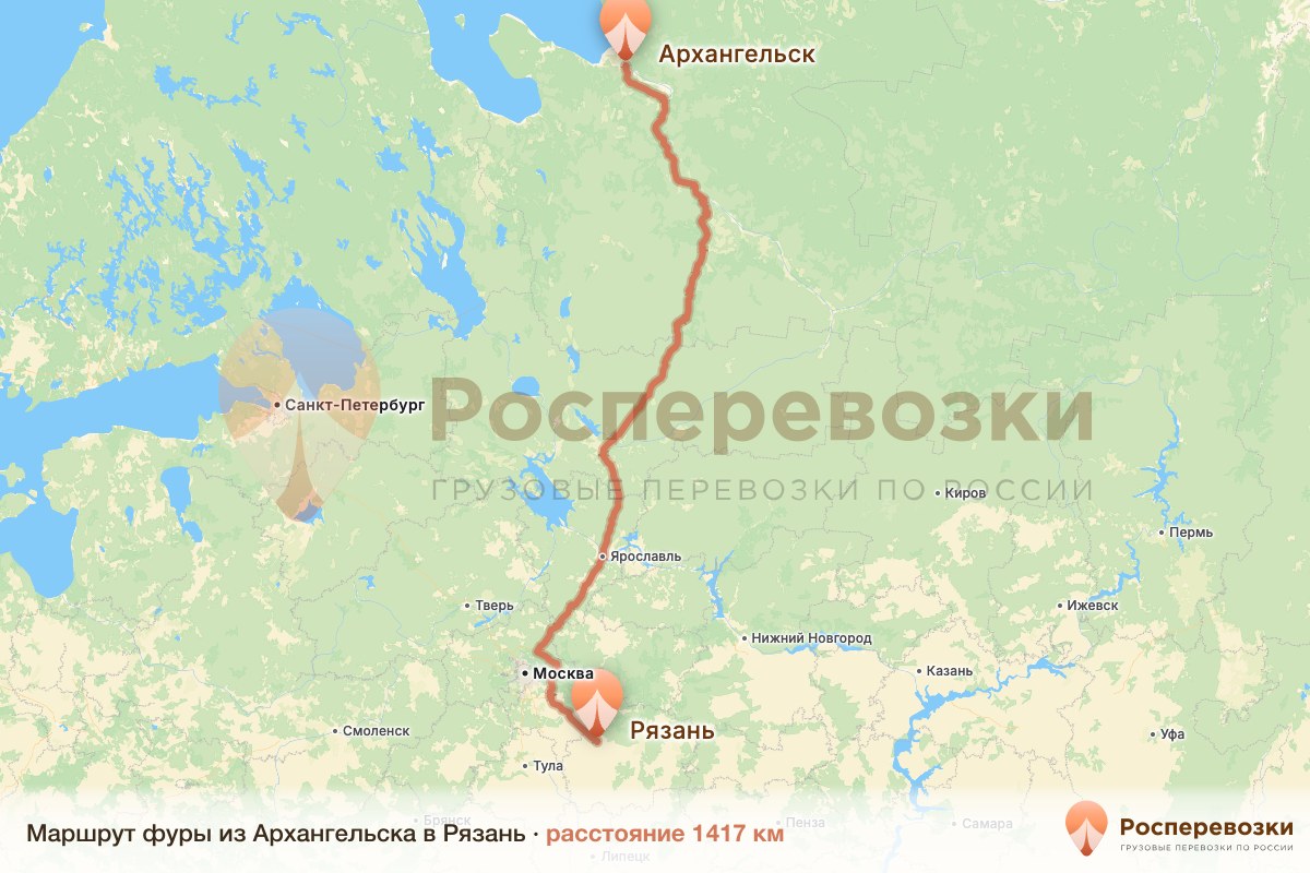 Фура Архангельск Рязань