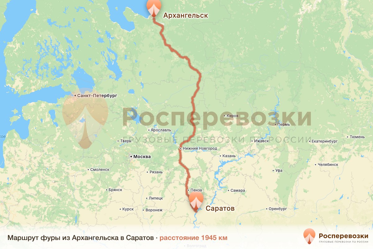 Фура Архангельск Саратов