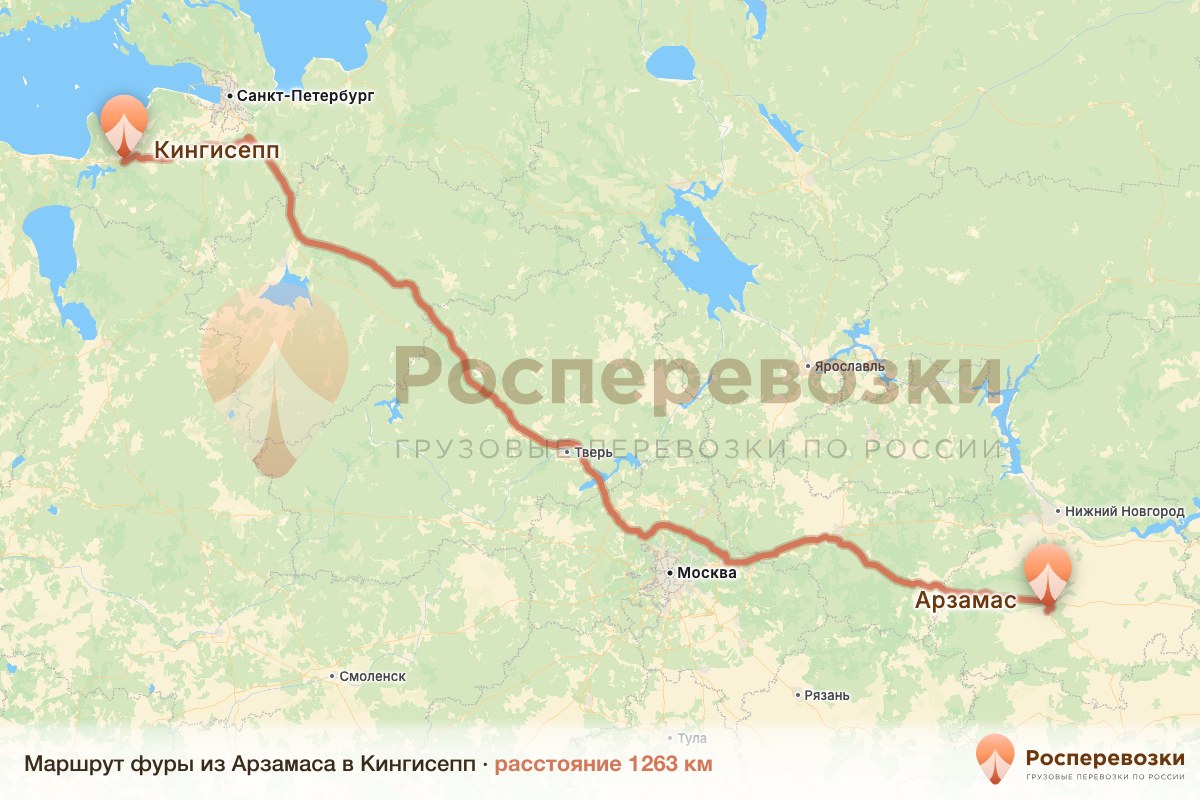 Фура Арзамас Кингисепп