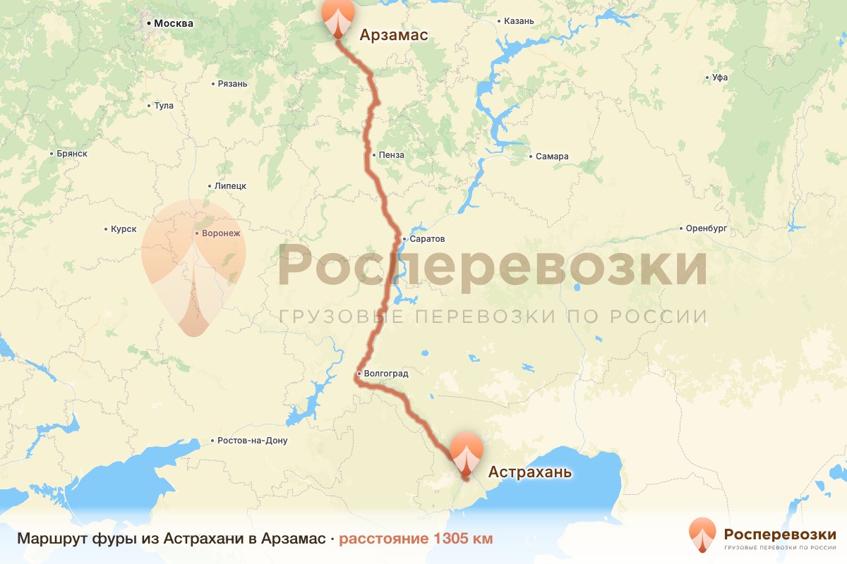 Фура Астрахань Арзамас
