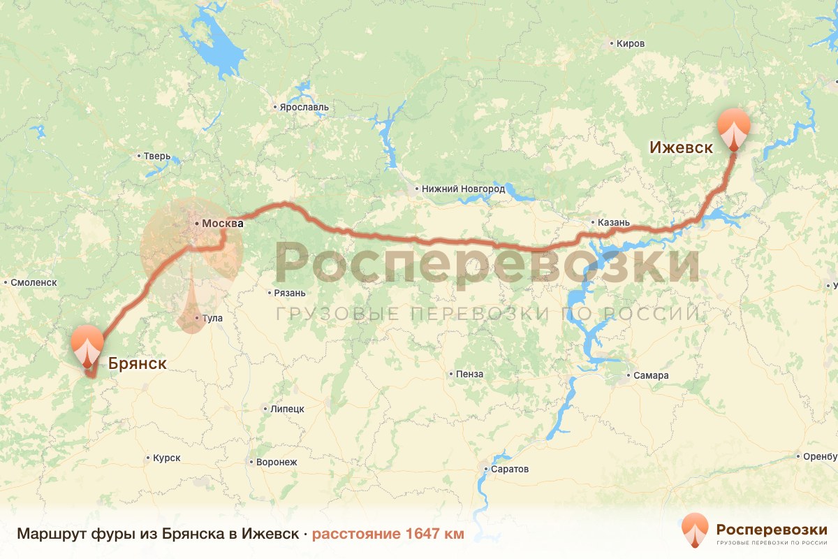 Фура Брянск Ижевск