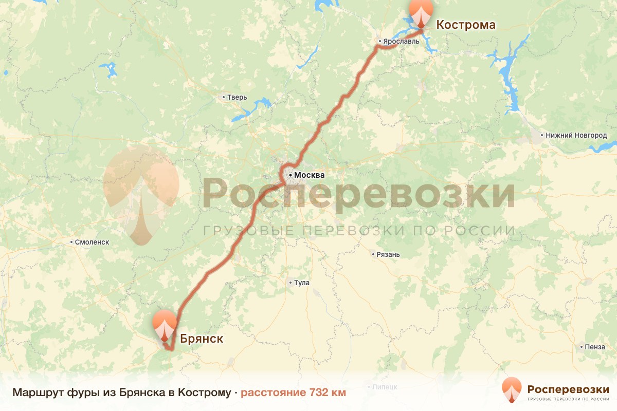 Фура Брянск Кострома