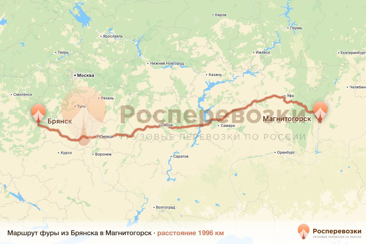 Фура Брянск Магнитогорск