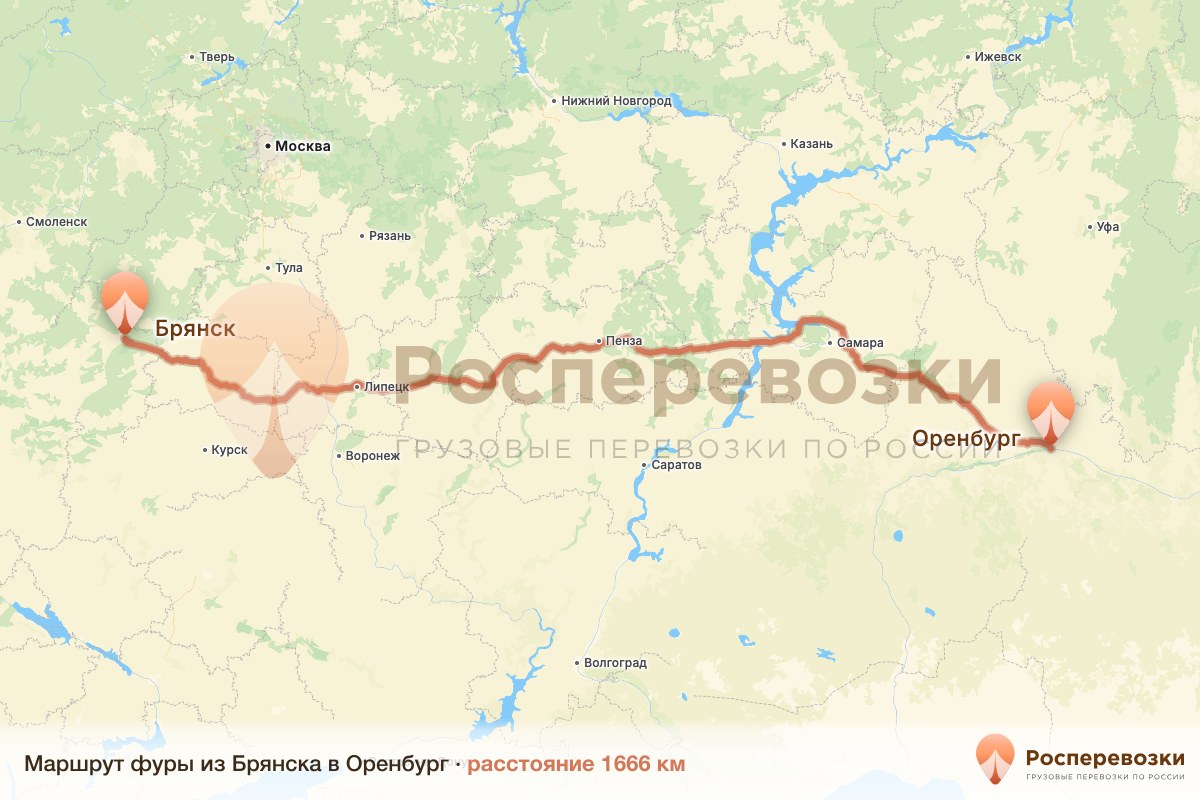 Фура Брянск Оренбург