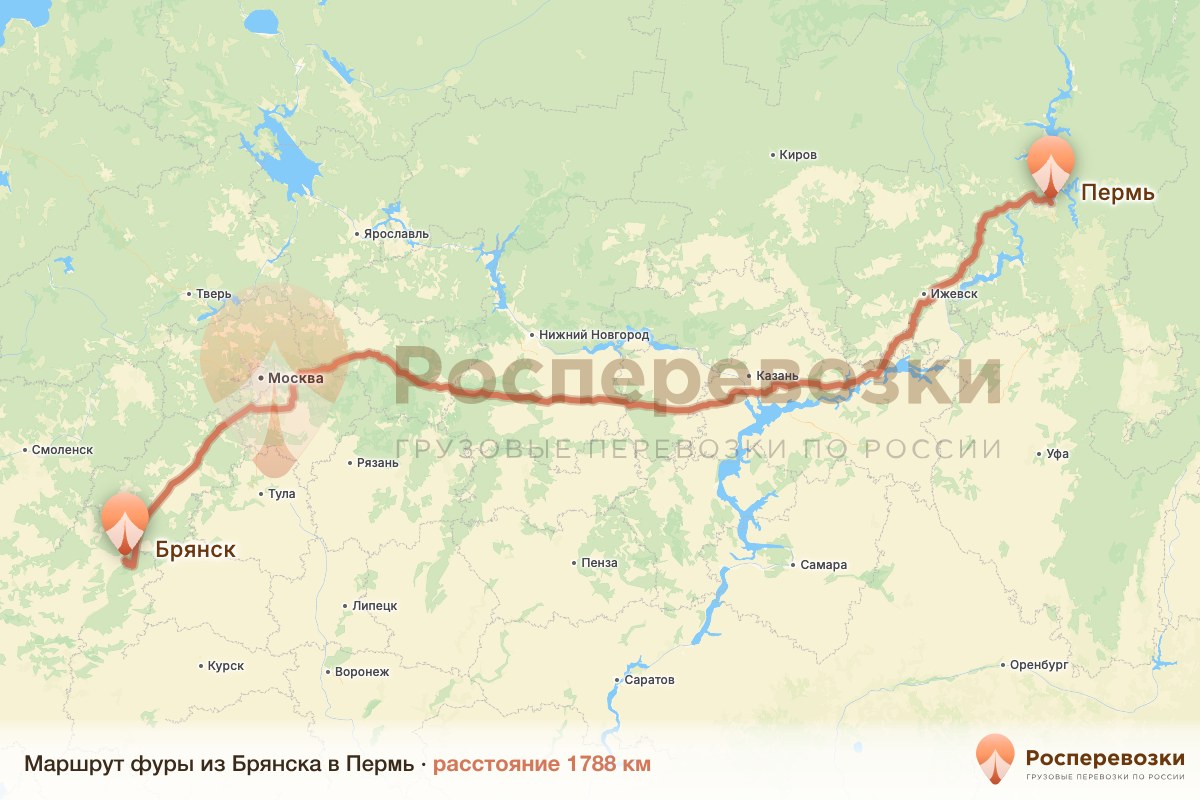 Фура Брянск Пермь