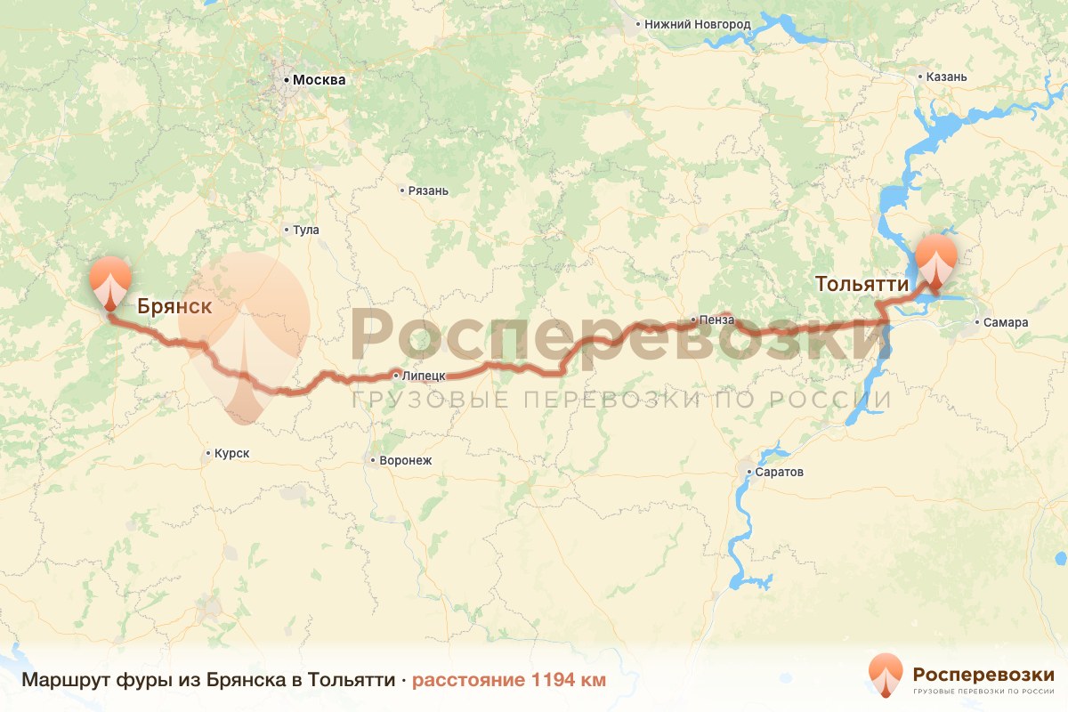 Фура Брянск Тольятти