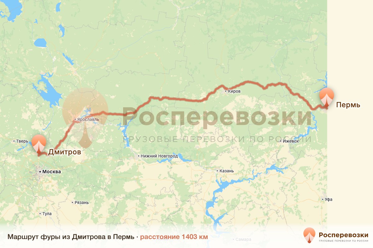 Фура Дмитров Пермь