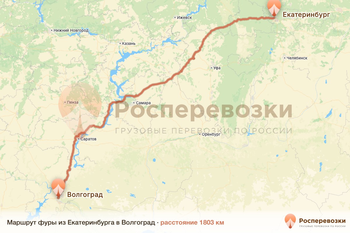 Фура Екатеринбург Волгоград