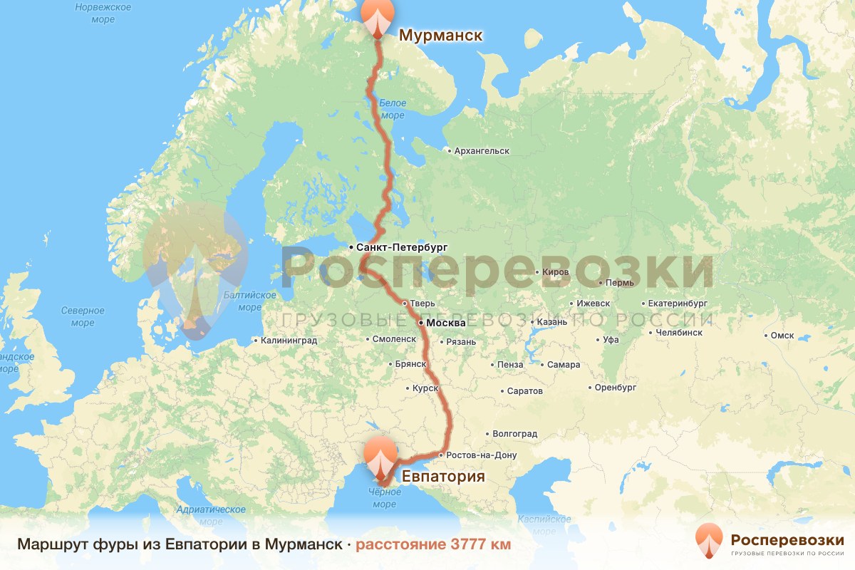 Фура Евпатория Мурманск
