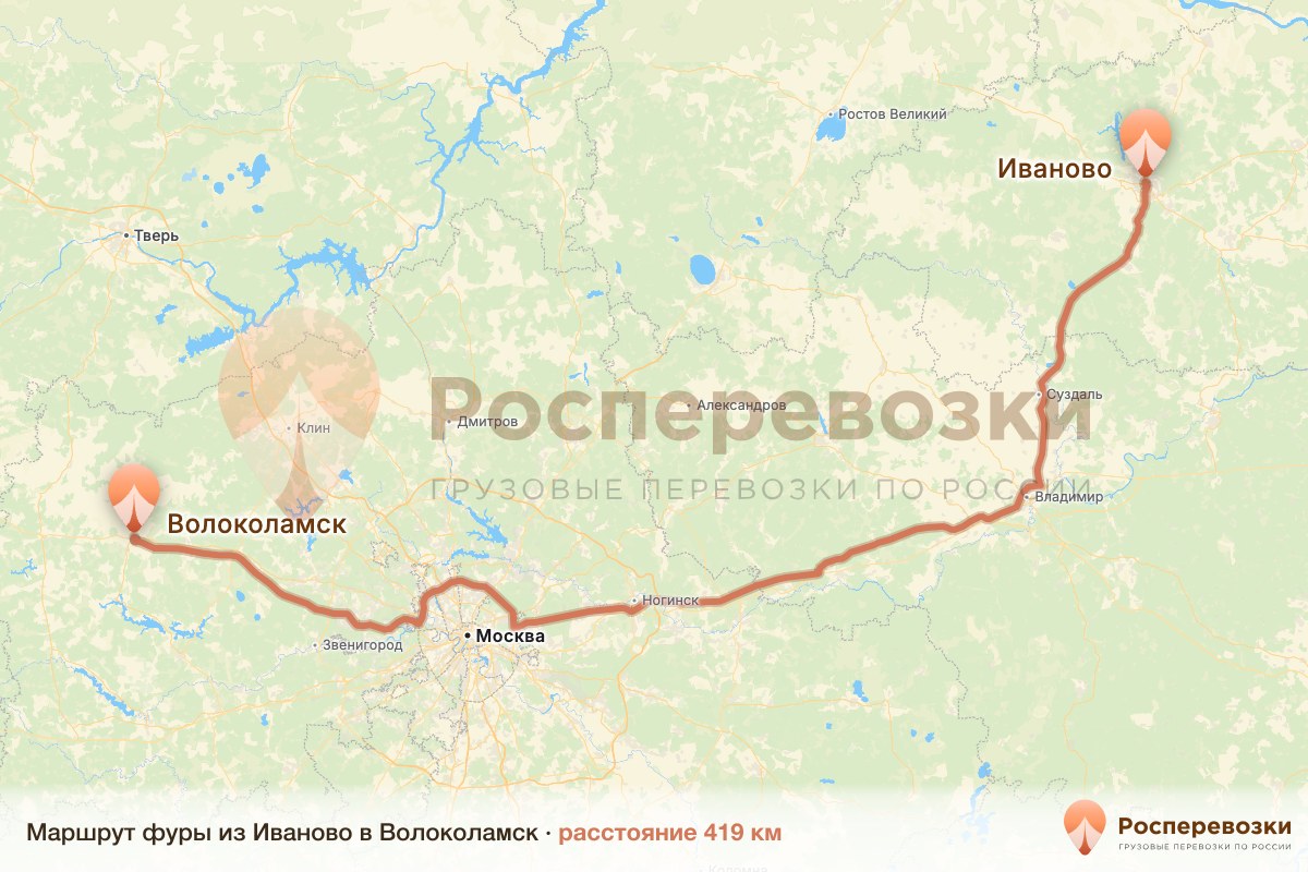 Фура Иваново Волоколамск