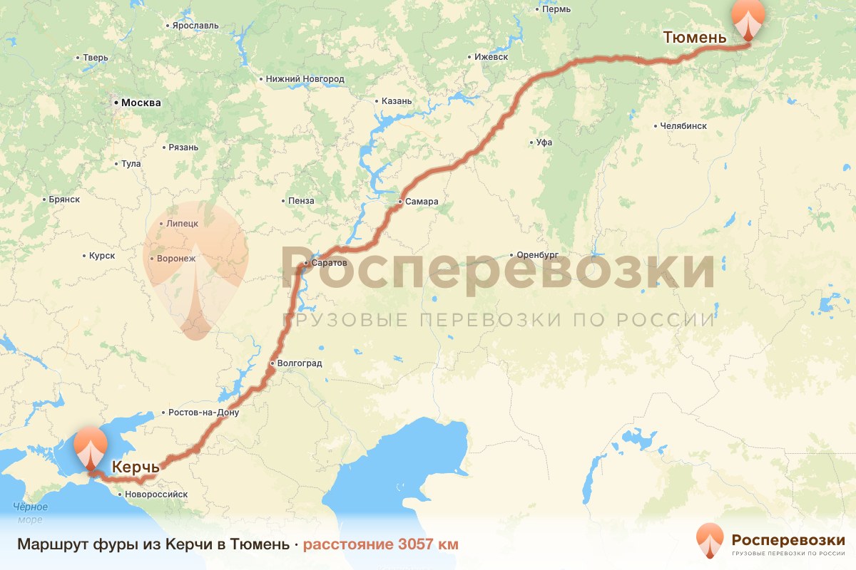 Фура Керчь Тюмень