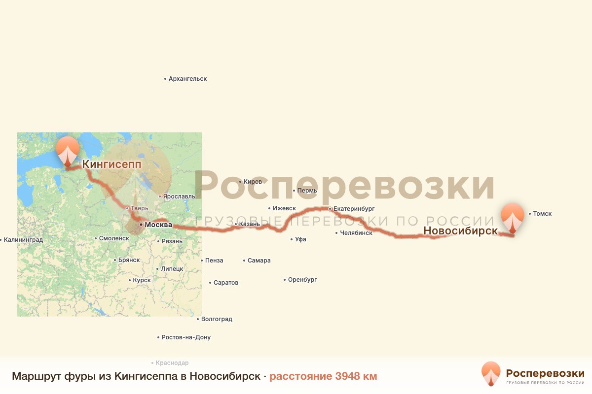 Фура Кингисепп Новосибирск