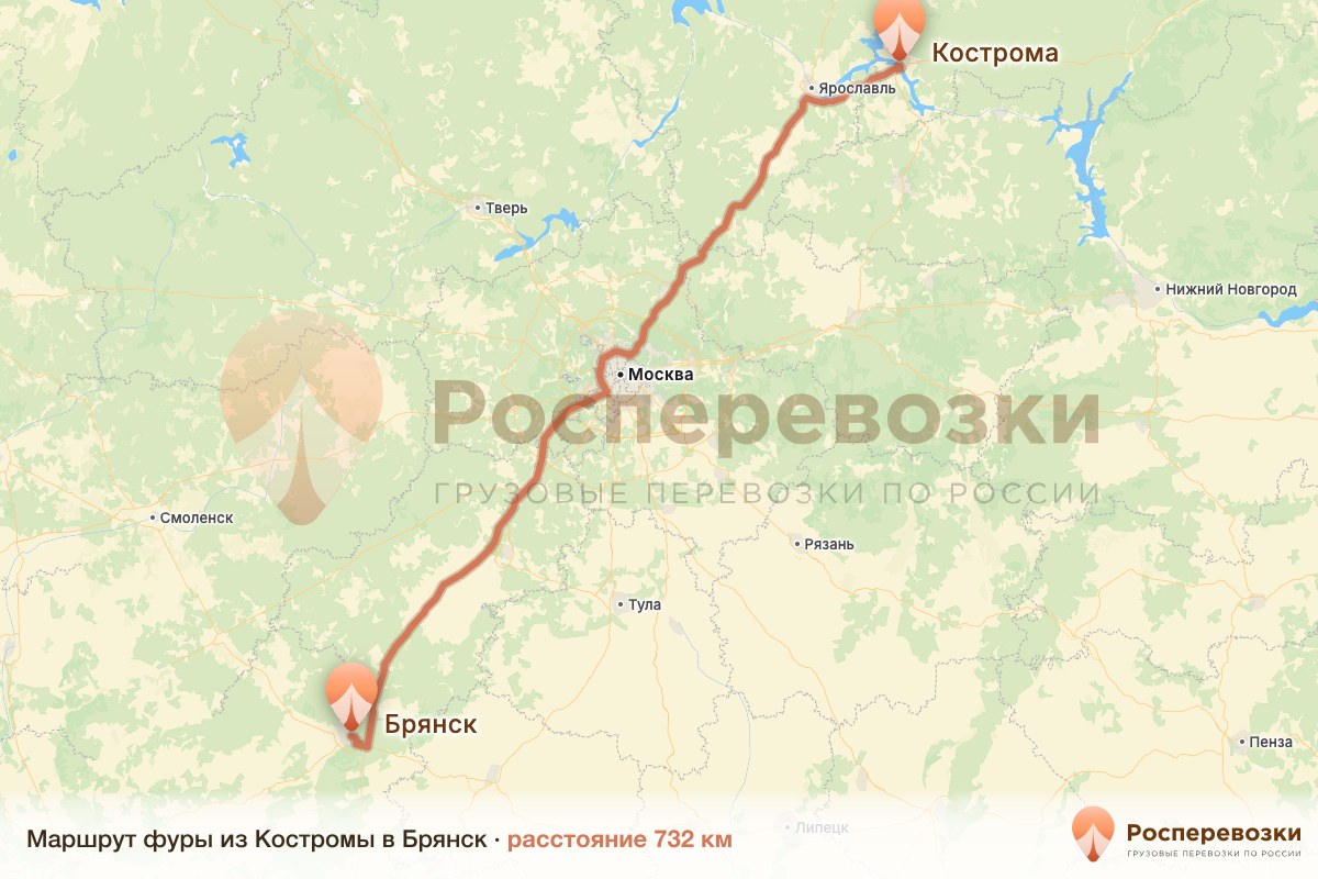 Фура Кострома Брянск