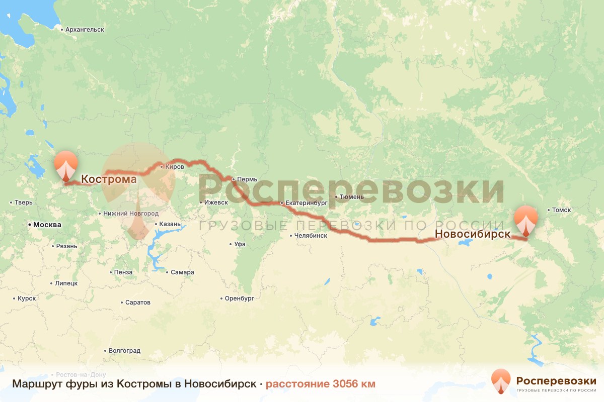 Фура Кострома Новосибирск