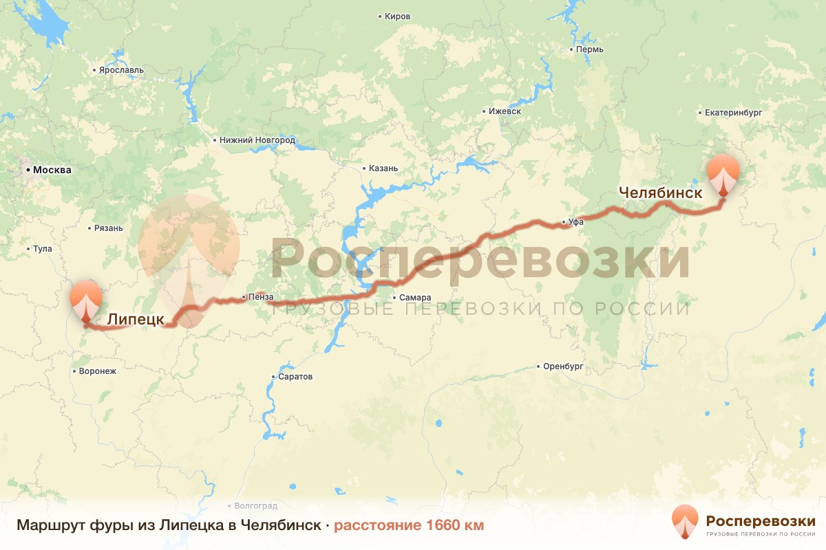 Фура Липецк Челябинск