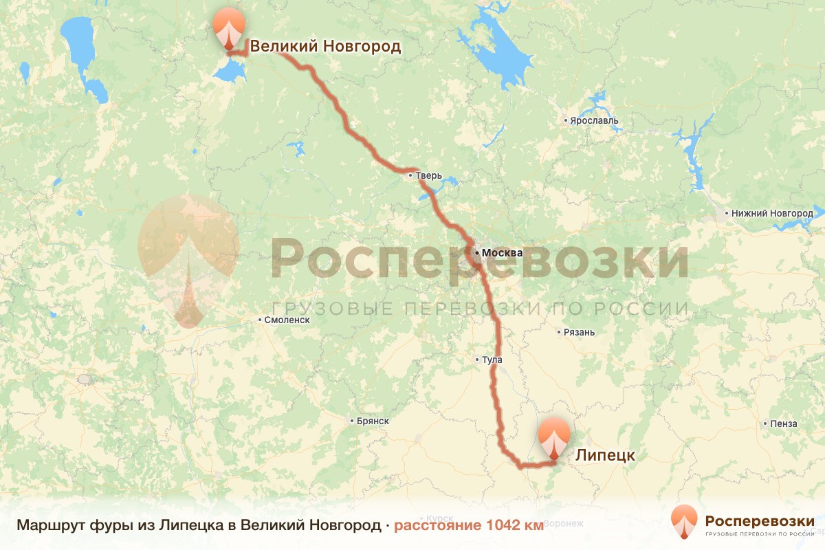 Фура Липецк Великий Новгород