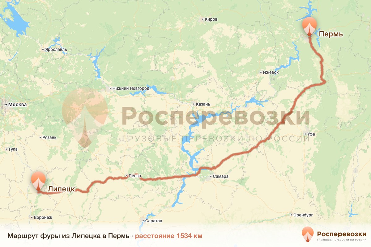 Фура Липецк Пермь