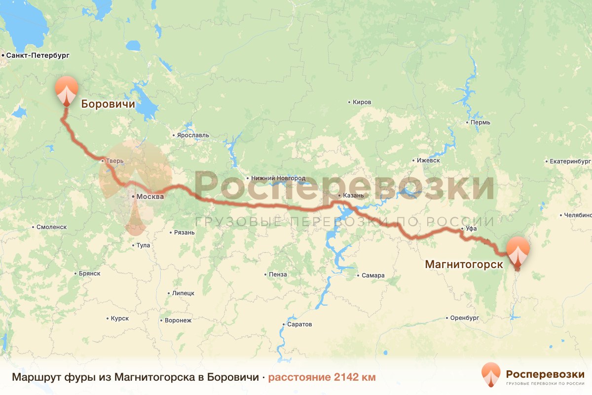 Фура Магнитогорск Боровичи