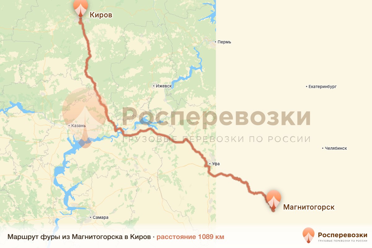Фура Магнитогорск Киров