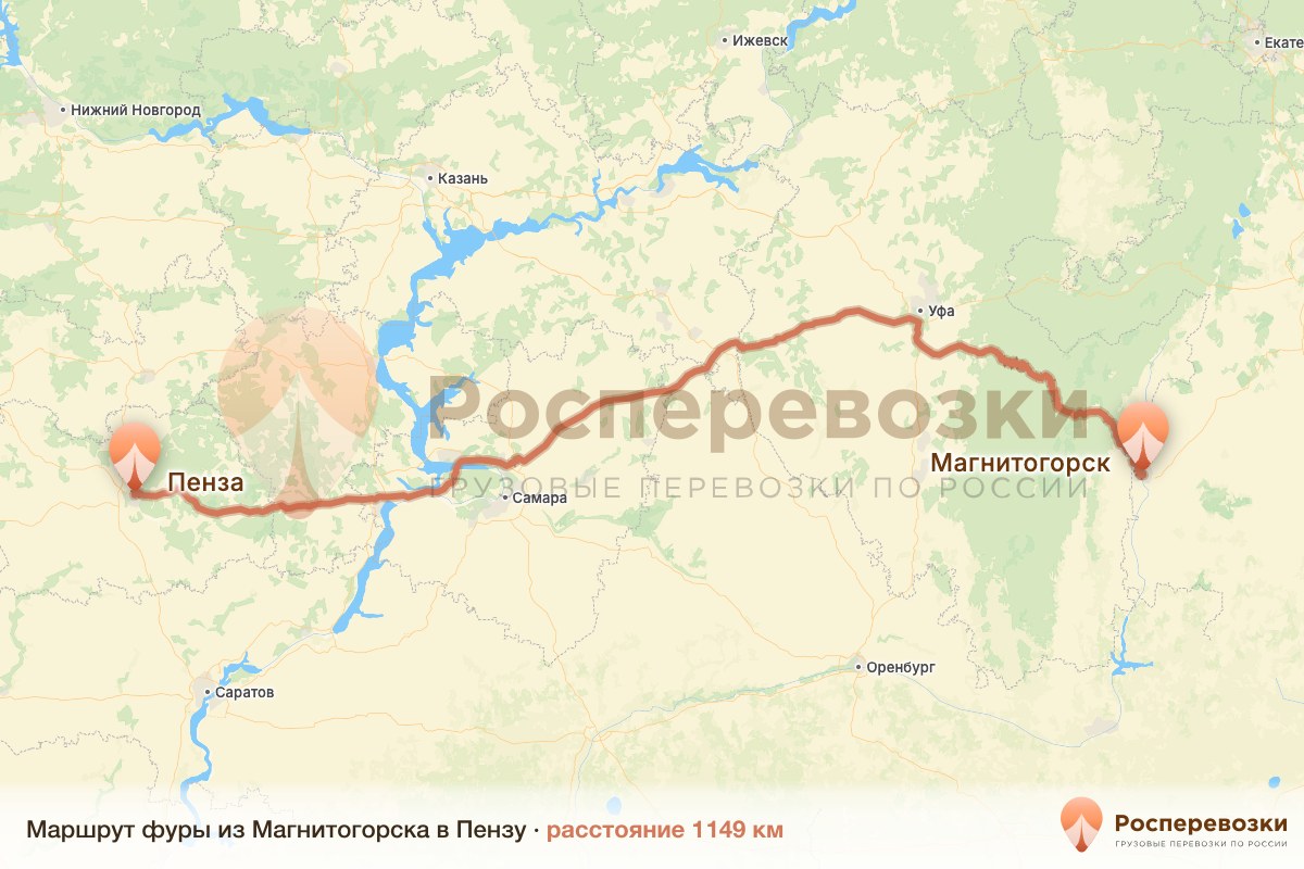 Фура Магнитогорск Пенза