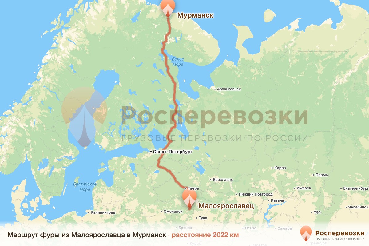 Фура Малоярославец Мурманск