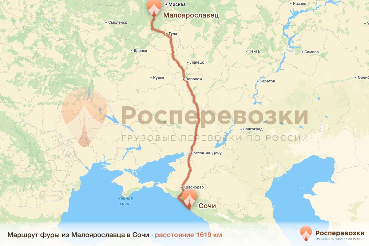 Фура Малоярославец Сочи