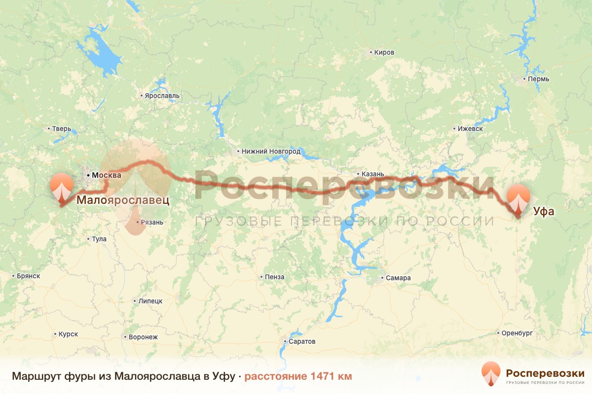 Фура Малоярославец Уфа