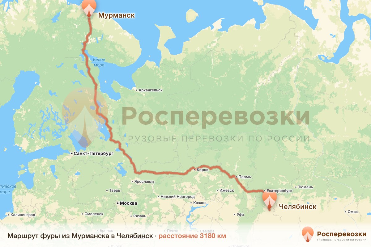 Фура Мурманск Челябинск