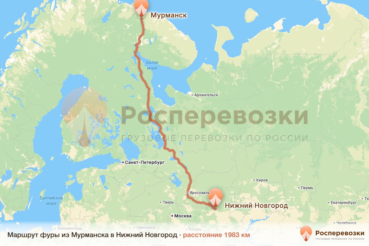 Фура Мурманск Нижний Новгород