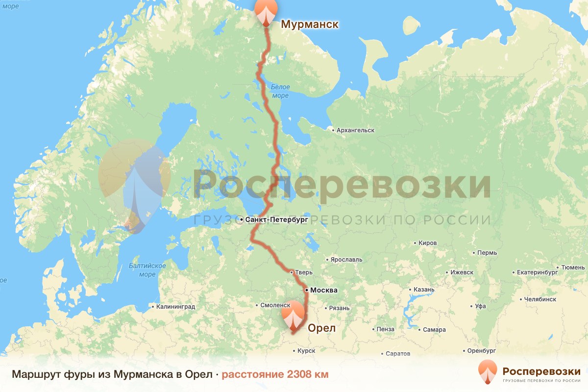 Фура Мурманск Орел