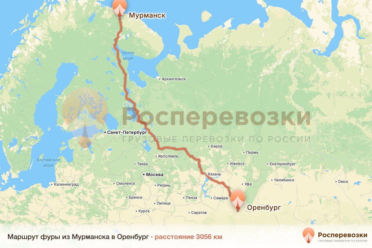 Фура Мурманск Оренбург