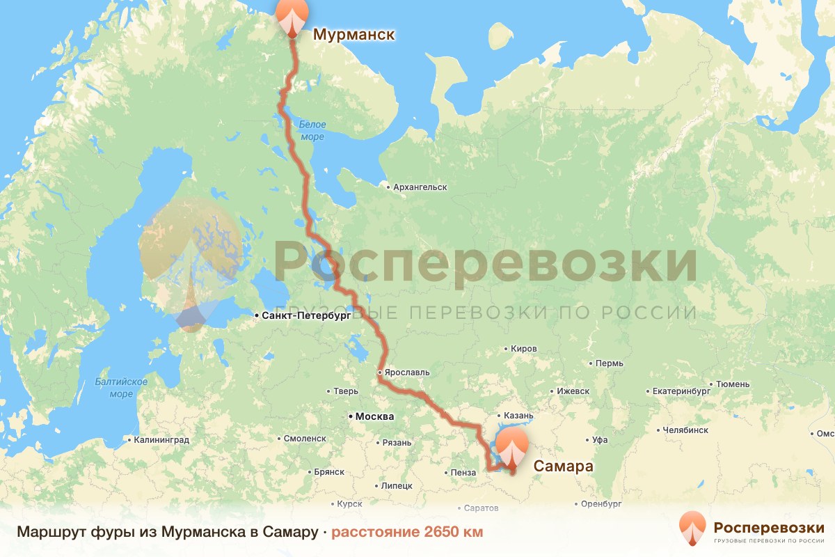 Фура Мурманск Самара