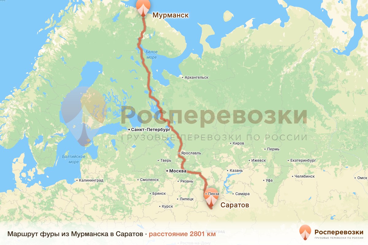 Фура Мурманск Саратов